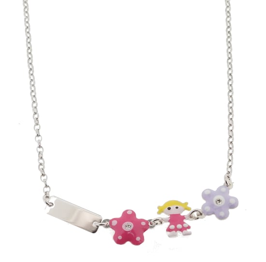 Orphelia 'Dahlia' Child's 925 Sterling Silver Necklace - Silver ZK-7147