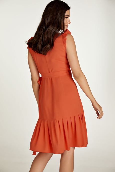 Orange Wrap Dress