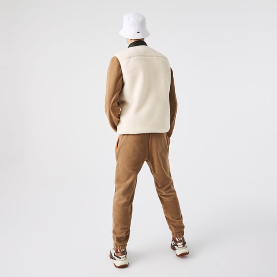 Men's Lacoste Sherpa Fleece Vest in Cream
