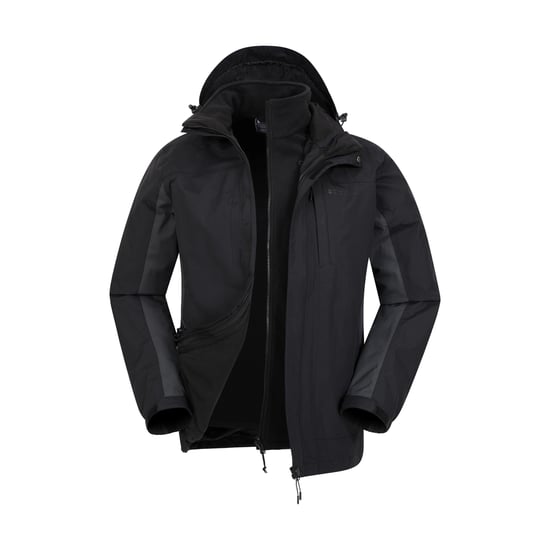 Mountain Warehouse Mens Thunderstorm 3 in 1 Waterproof Jacket (Grey) - Image 1