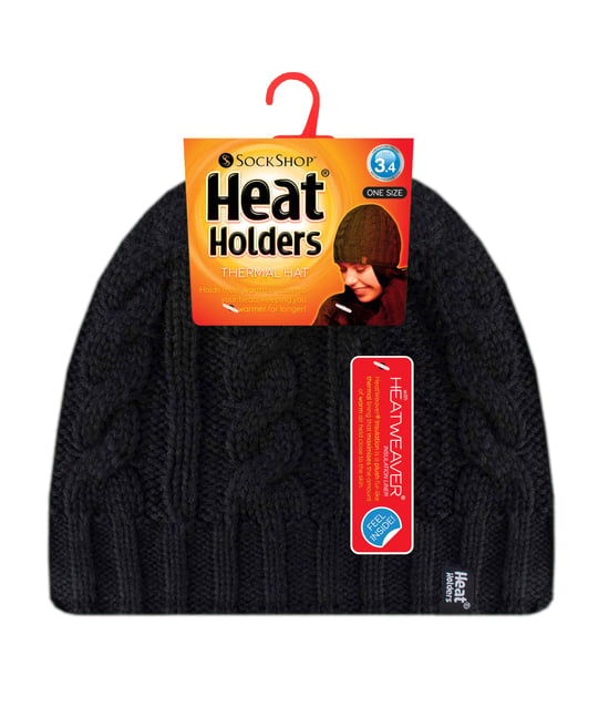 Gorro térmico de invierno de punto por cable con forro polar para mujer - Image 2