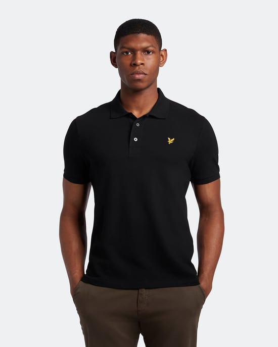 Lyle & Scott Plain Polo Shirt in Black - Image 2