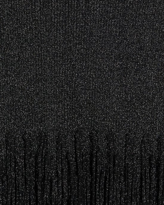 River Island Womens Jumper Black Long Sleeve Fringe