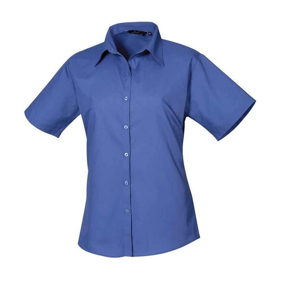 Premier Womens/Ladies Poplin Short-Sleeved Blouse (Royal Blue) - Image 1