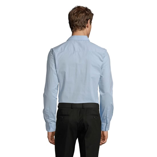 SOLS Mens Blake Stretch Long-Sleeved Shirt (Dark Blue) - Image 2