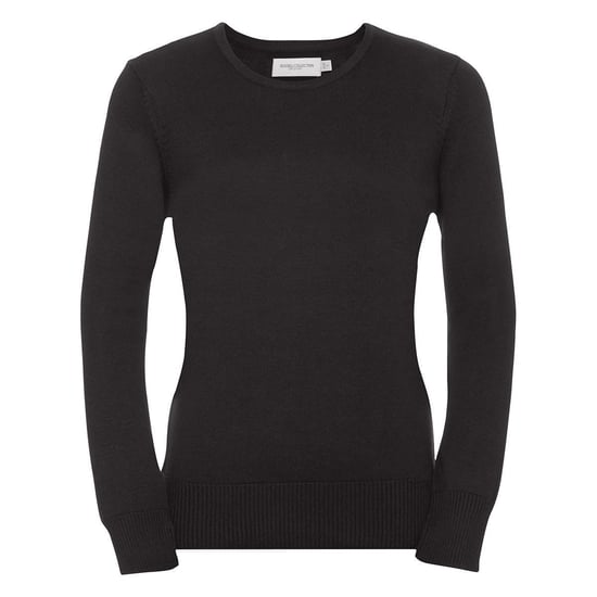 Russell Collection Ladies/Womens V-Neck Knitted Pullover Sweatshirt (Charcoal Marl) - Image 1