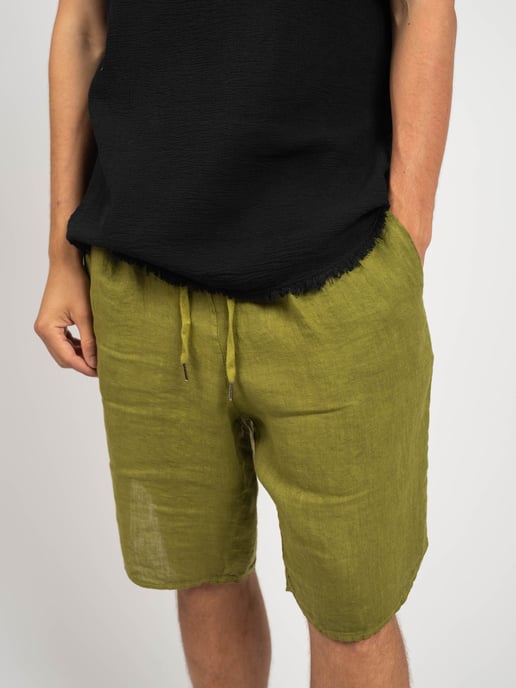 Xagon Man Bermudas Lino del hombre verde - Image 3