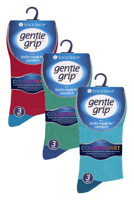 Gentle Grip - 9 Pares de Calcetines de Algodón No Elástico para Hombre - Colourburst Mix 2 - Image 2