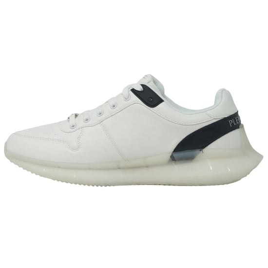 Plein Sport Branded Silver Tiger Logo White Sneakers