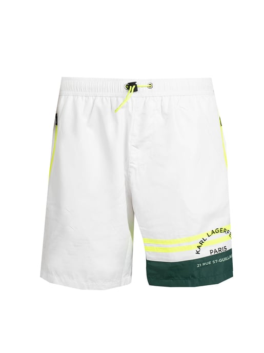Karl Lagerfeld Shorts de baño Golf del hombre Blanco, verde - Image 1