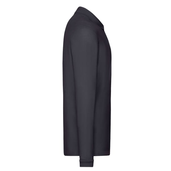 Fruit of the Loom Mens Premium Pique Long-Sleeved Polo Shirt (Deep Navy) - Image 3