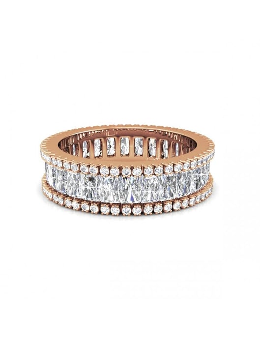 Anillo Glamour Lock - Oro rosa y cristal - Image 3