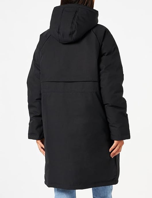 JACK & JONES Womens Long Black Hood Coats Long Sleeves