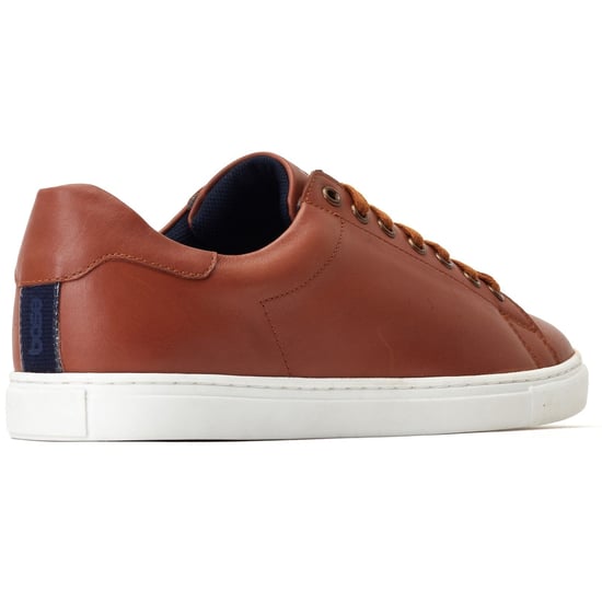 Base London Tucker Leather Men's Burnt Tan Trainers - Image 2