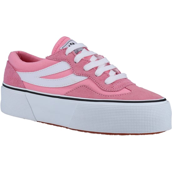 Superga 3041 Revolley Colorblock Platform Leather Women's Pink/White Trainers - Image 1