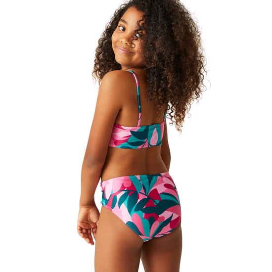 Regatta Girls Dakaria II Tropical Leaves Bikini Set (Tahoe Blue) - Image 2