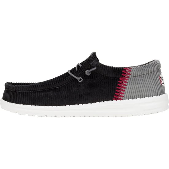 HEYDUDE Wally Funk Corduroy Textile Men's Black Boat Shoes - Image 5