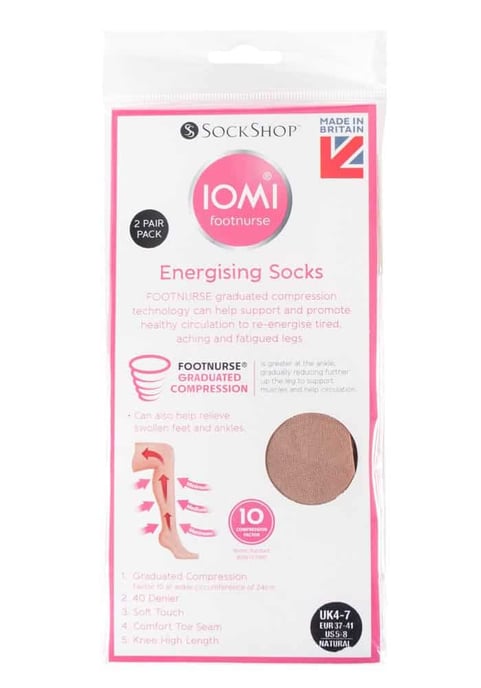 2 pares de calcetines energéticos de compresión hasta la rodilla de 40 deniers para mujer - Image 2