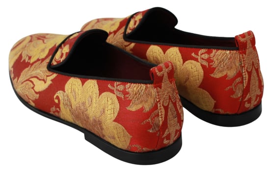 Mocasines de brocado rojo y dorado para hombre de Dolce & Gabbana - Image 5