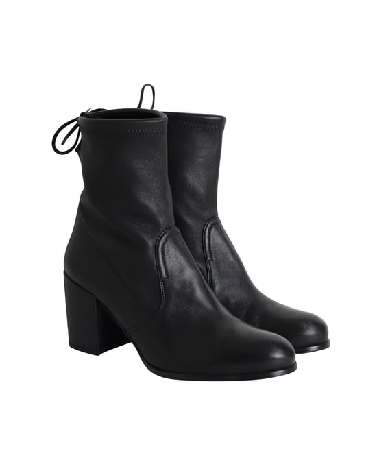 Stuart Weitzman Shorty Ankle Boots in Black Leather - Image 3