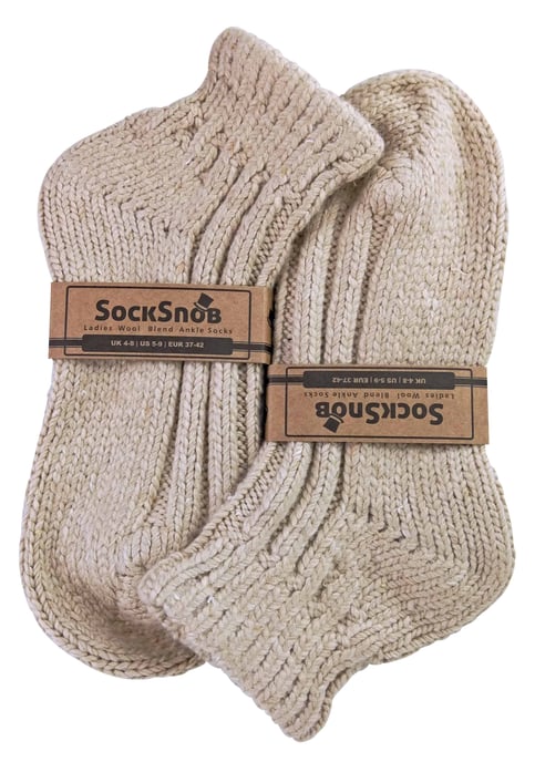 Sock Snob - Calcetines tobilleros de lana de corte bajo y canalé grueso para mujer - Image 2