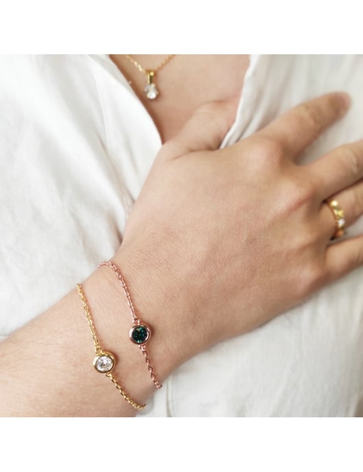 Pulseras con piedras de nacimiento - Doradas y multicolores - Image 2