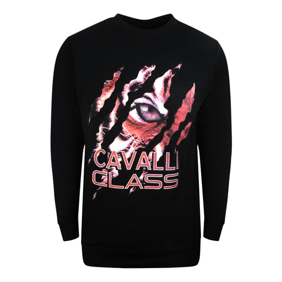 Cavalli Class Peeking Tiger Design sudadera negra - Image 1