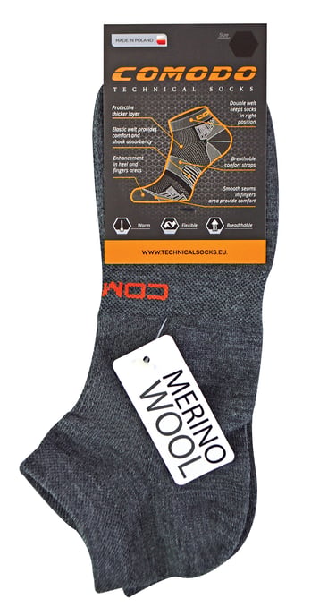Comodo - Calcetines running unisex de lana merino | Calcetines deportivos ligeros - Gris oscuro - Image 2