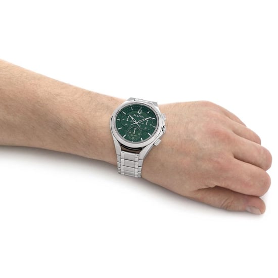 Bulova Curv Men's Silver Watch 96A297