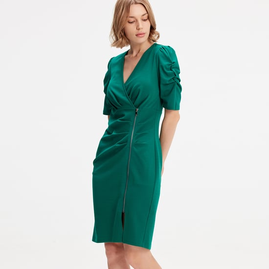Jersey dress with zip side - Image 3