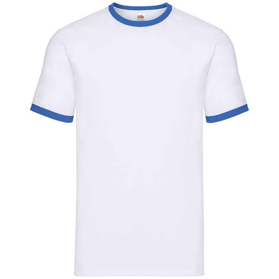 Fruit of the Loom Mens Ringer Contrast T-Shirt (White/Royal Blue) - Image 1