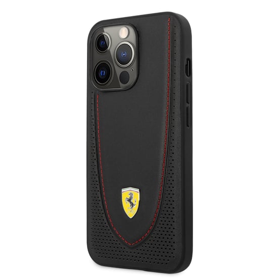 Ferrari iPhone 13 Genuine Leather Hard Phone Case