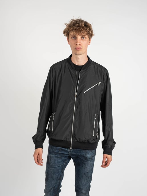 Les Hommes Chaqueta Bomber del hombre negro, Gris - Image 3