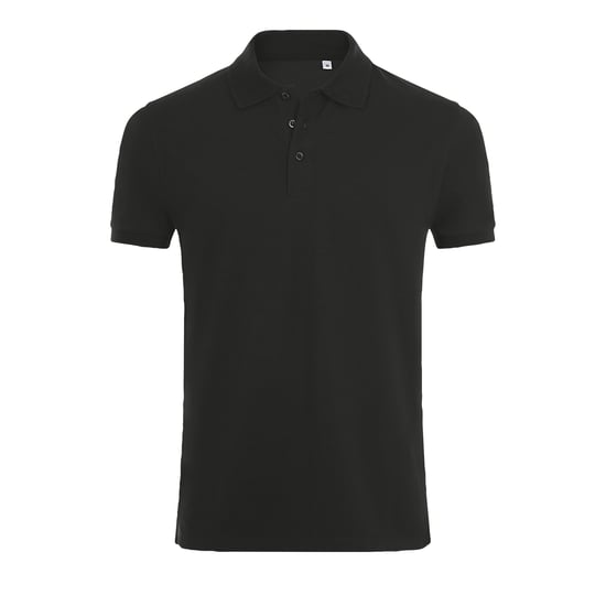 SOLS Mens Phoenix Short Sleeve Pique Polo Shirt (Black) - Image 1