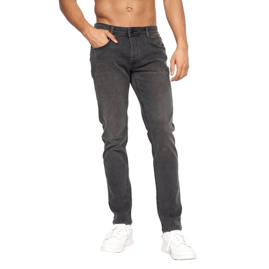 Crosshatch Mens Malcolm Slim Jeans (Dark Charcoal) - Image 1