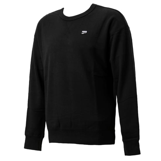 Puma Logo Street Style Mens Crew Sweatshirt Black 596011 01