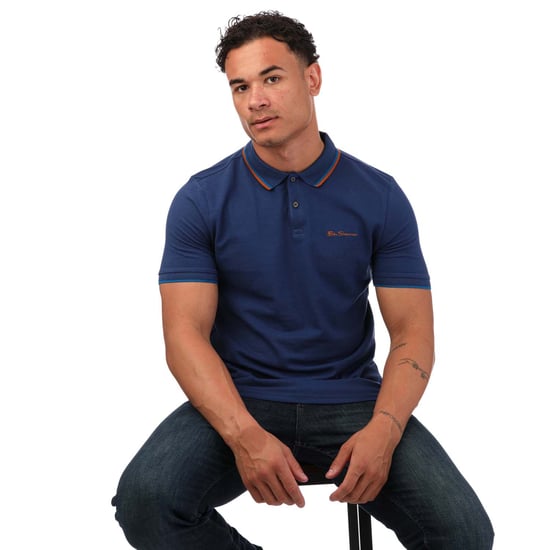 Men's Ben Sherman Twin Tipped Polo Shirt in Blue