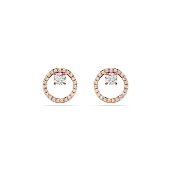 Swarovski 'Dextera' Women's Gold Plated Metal Stud Earrings - Rose 5692263 - Image 1