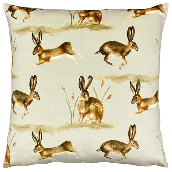 Country Running Hares Feather Filled Cushion