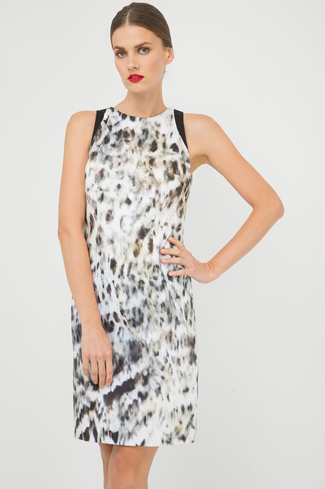 Print Sleeveless dress with Contrast Detail