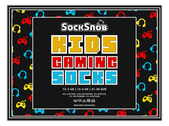 3 Pack de Calcetines de Videojuegos para Niños y Niñas - Rojo / Azul / Amarillo - Image 2