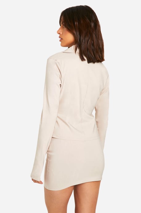 Super Stretch Fitted Shirt & Micro Mini Skirt