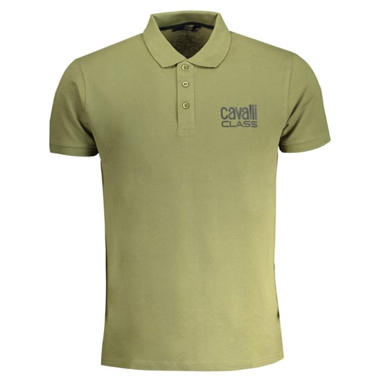 Camiseta Polo Verde con Logo Bold de Cavalli Class - Image 1