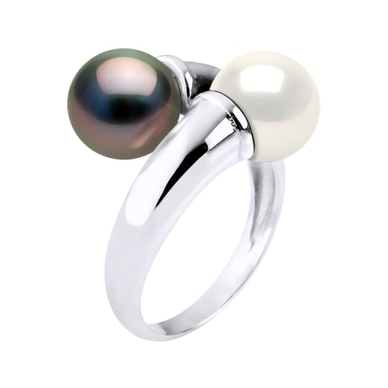 DIADEMA - Ring You & Me - Real Freshwater Pearls and Tahitian Pearls - White