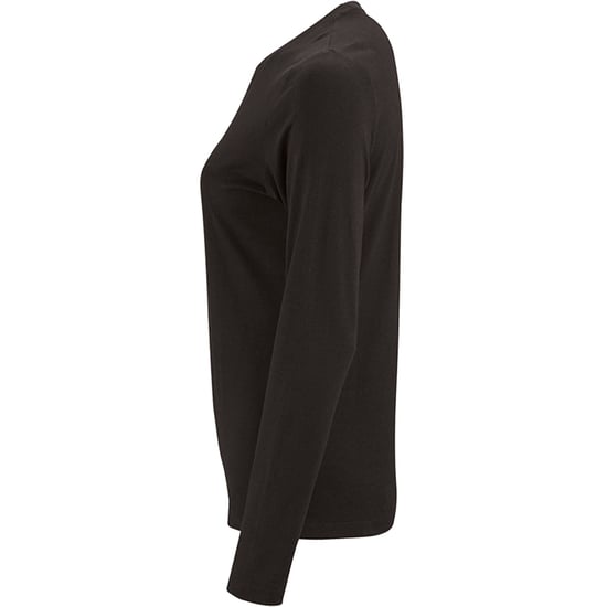 SOLS Womens/Ladies Imperial Long Sleeve T-Shirt (Deep Black) - Image 3