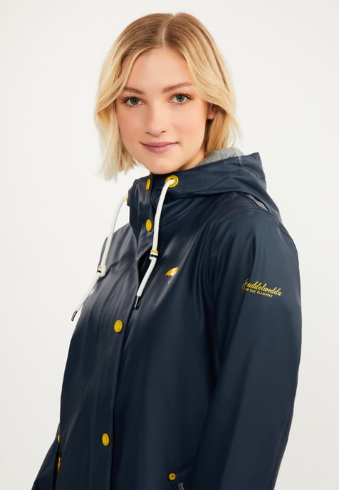 Schmuddelwedda rain jacket women navy grey melange - Image 5