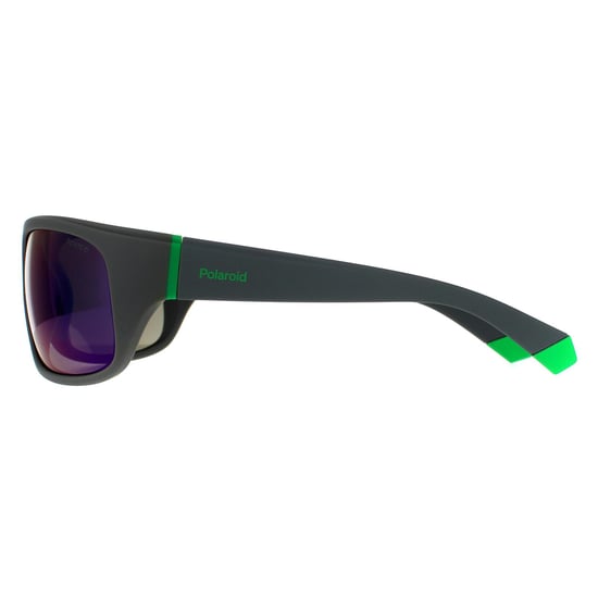 Gafas de sol polarizadas espejo gris verde para hombre Polaroid Wrap - Image 3