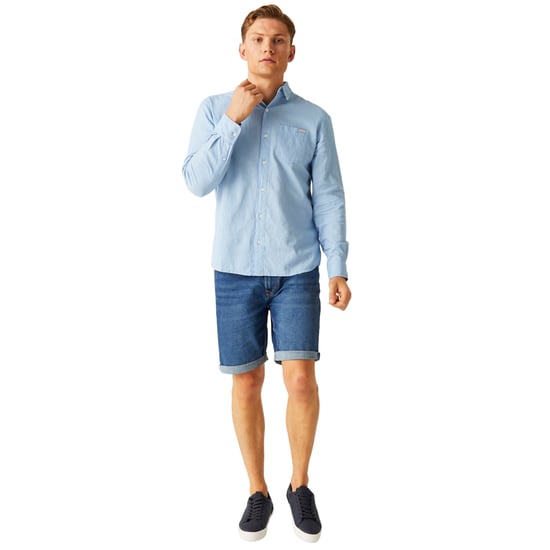 Regatta Mens Babbinswood Linen Shirt (Powder Blue)