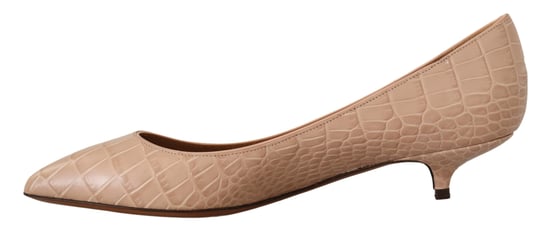 Zapatos de Mujer con Tacones Kitten de Cuero Beige Dolce & Gabbana - Image 4
