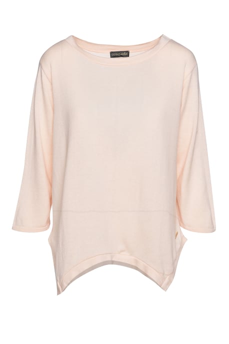Knit Cotton Top with an Uneven Hemline